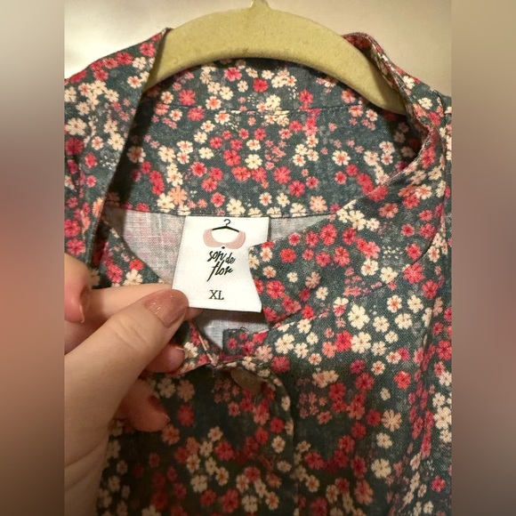 Son de flor Peplum Vest, Sleeveless, Ditsy Floral - Ditsy Floral / XL - Picture 2 of 3